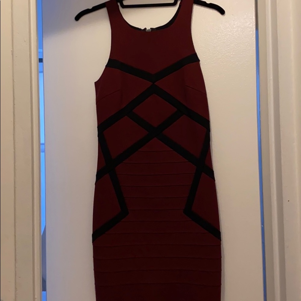 Maje burgundy size 1 fitted dress